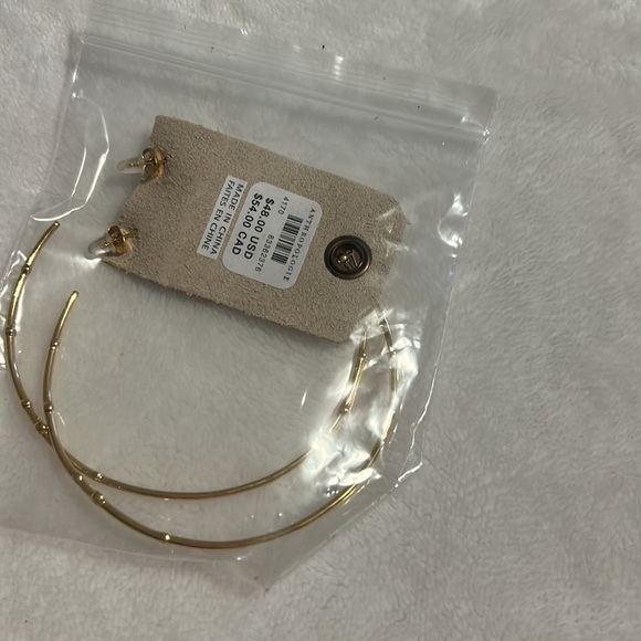 Gold sparkle hoop earrings from Anthropologie - Picture 3 of 3